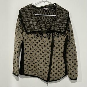 Royal Robbins Fairy Isle Wool Blend Nordic Zip Sweater Green Size Small‎ Womens